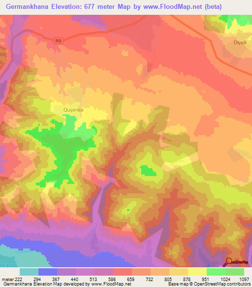 Germankhana,Azerbaijan Elevation Map