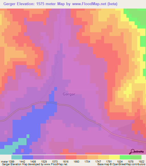 Gerger,Azerbaijan Elevation Map
