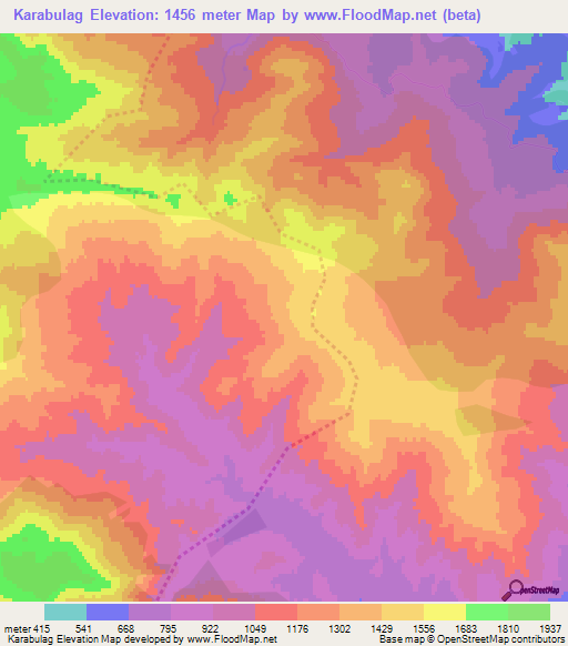 Karabulag,Azerbaijan Elevation Map
