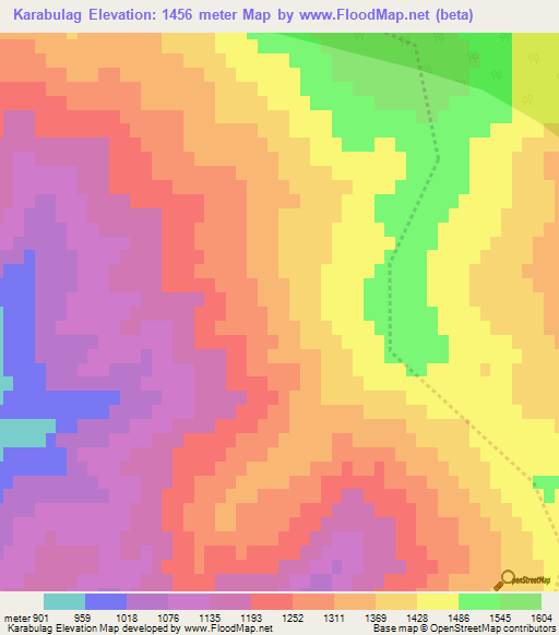 Karabulag,Azerbaijan Elevation Map