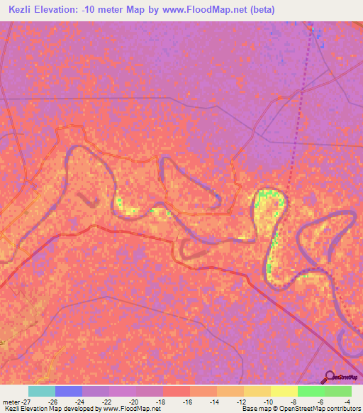 Kezli,Azerbaijan Elevation Map