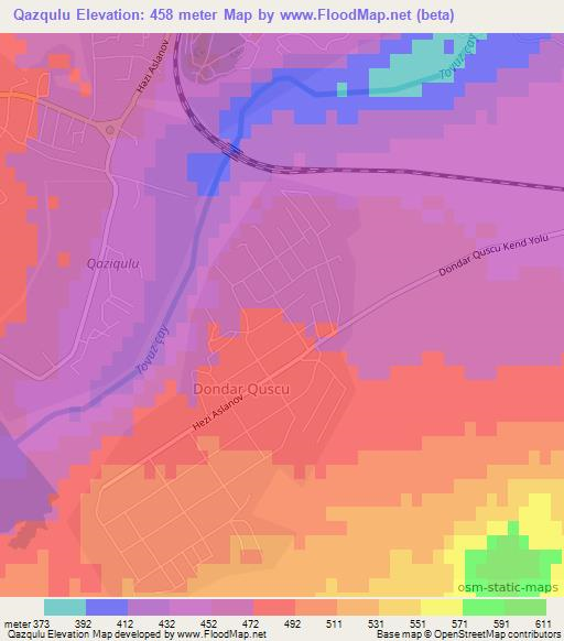 Qazqulu,Azerbaijan Elevation Map