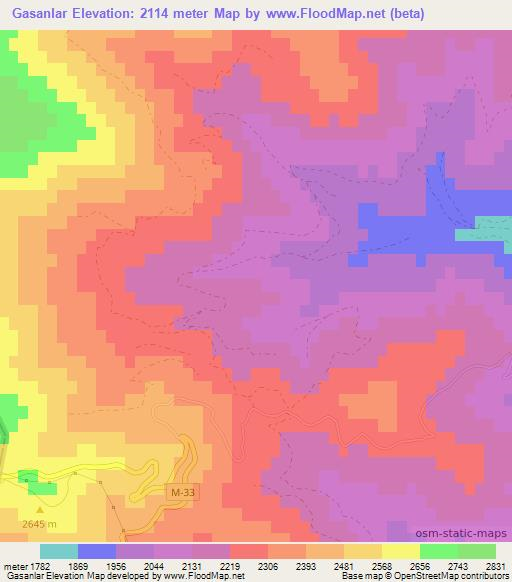 Gasanlar,Azerbaijan Elevation Map