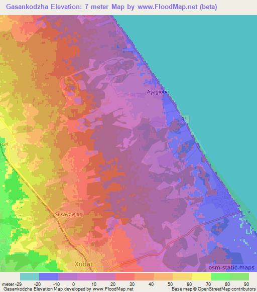 Gasankodzha,Azerbaijan Elevation Map