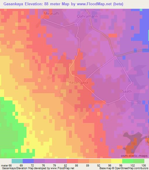 Gasankaya,Azerbaijan Elevation Map