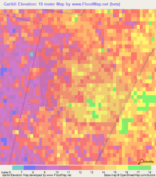 Garibli,Azerbaijan Elevation Map