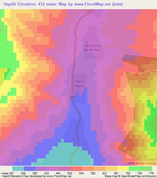 Hapitli,Azerbaijan Elevation Map