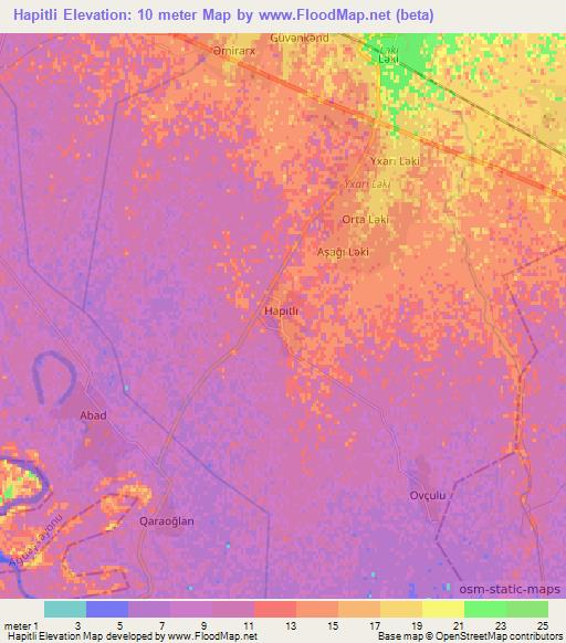 Hapitli,Azerbaijan Elevation Map