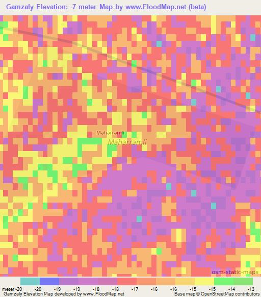 Gamzaly,Azerbaijan Elevation Map