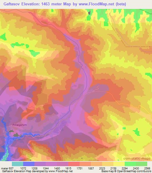 Gaftasov,Azerbaijan Elevation Map
