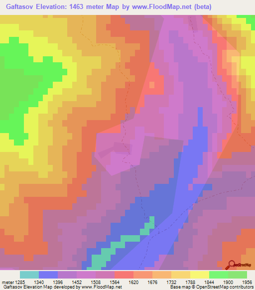 Gaftasov,Azerbaijan Elevation Map