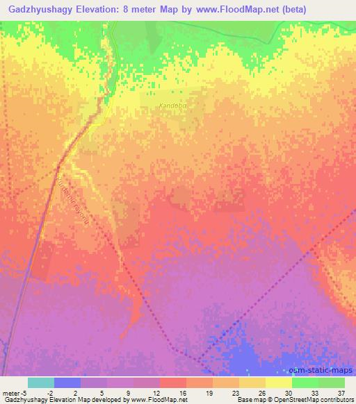Gadzhyushagy,Azerbaijan Elevation Map