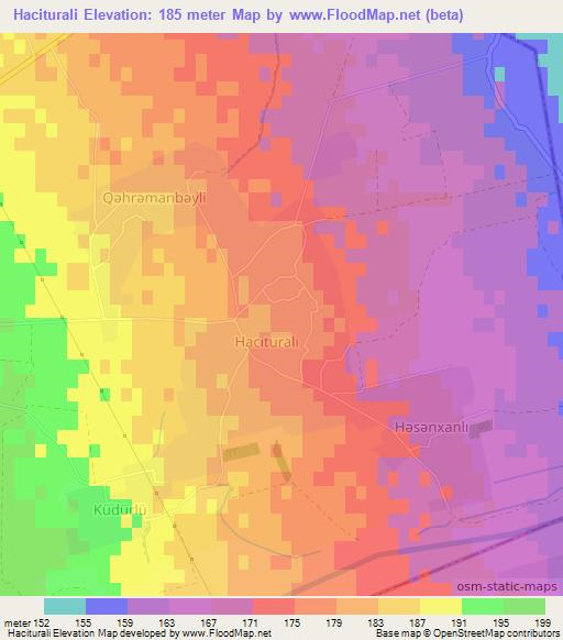 Haciturali,Azerbaijan Elevation Map