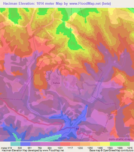 Haciman,Azerbaijan Elevation Map