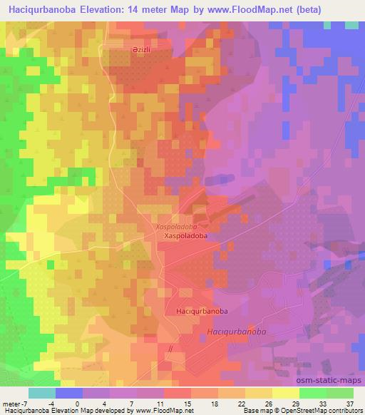 Haciqurbanoba,Azerbaijan Elevation Map
