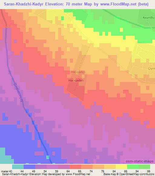 Saran-Khadzhi-Kadyr,Azerbaijan Elevation Map