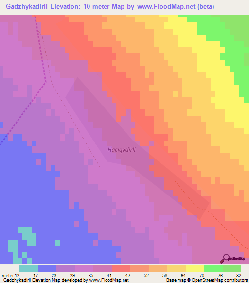 Gadzhykadirli,Azerbaijan Elevation Map