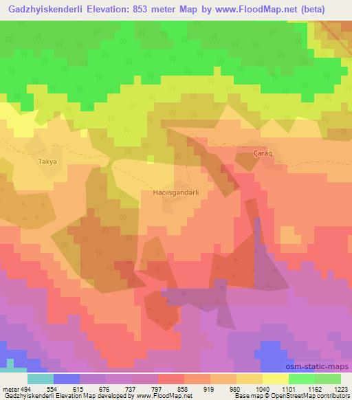 Gadzhyiskenderli,Azerbaijan Elevation Map