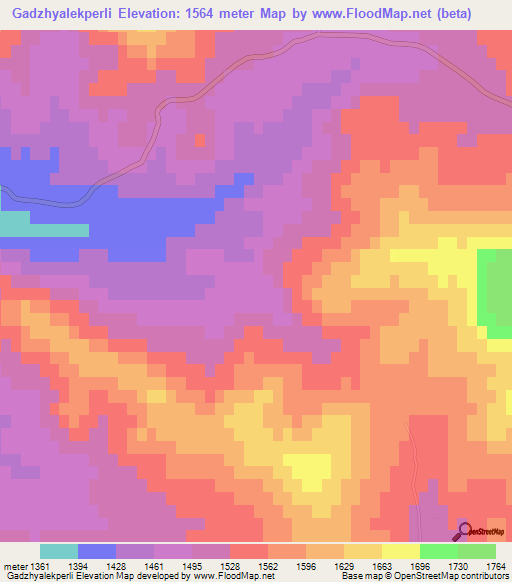 Gadzhyalekperli,Azerbaijan Elevation Map