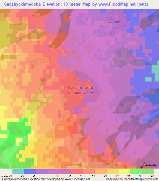 Gadzhyakhmedoba,Azerbaijan Elevation Map