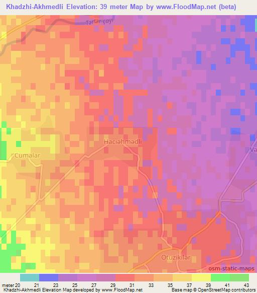 Khadzhi-Akhmedli,Azerbaijan Elevation Map