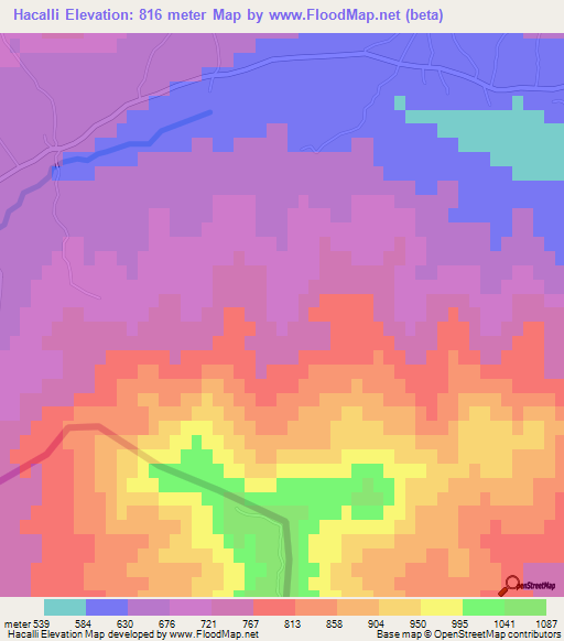 Hacalli,Azerbaijan Elevation Map
