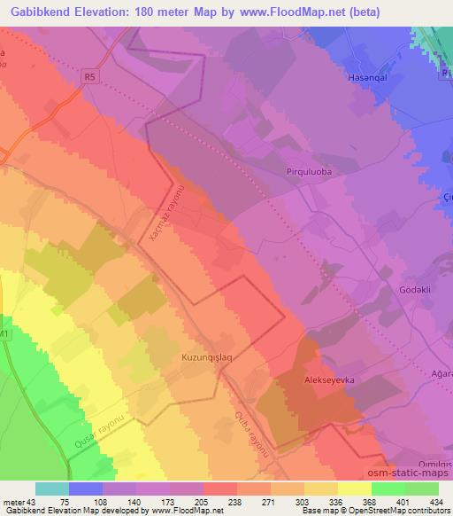 Gabibkend,Azerbaijan Elevation Map