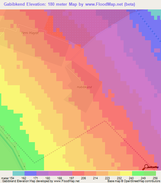 Gabibkend,Azerbaijan Elevation Map