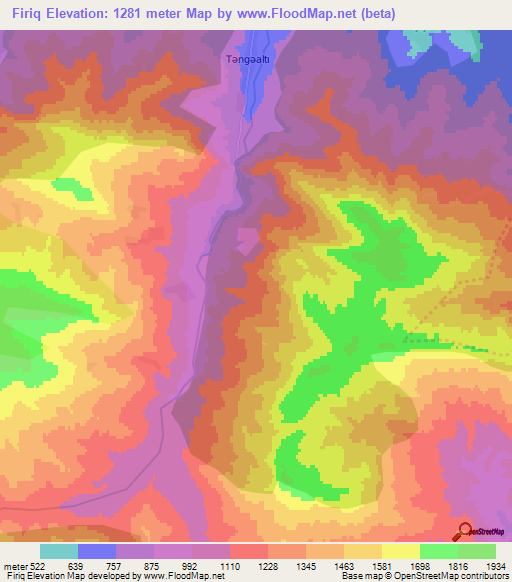 Firiq,Azerbaijan Elevation Map