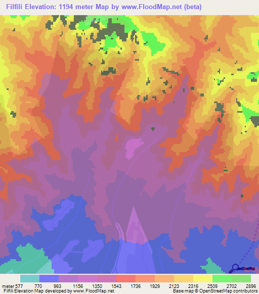 Filfili,Azerbaijan Elevation Map