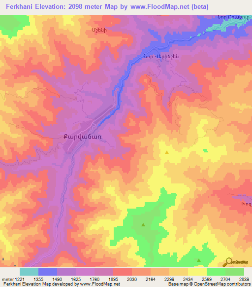 Ferkhani,Azerbaijan Elevation Map