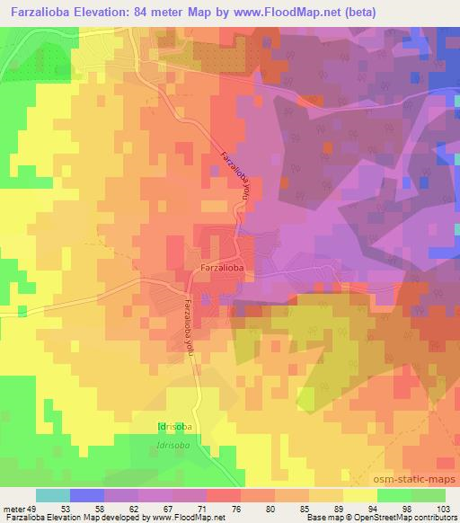 Farzalioba,Azerbaijan Elevation Map