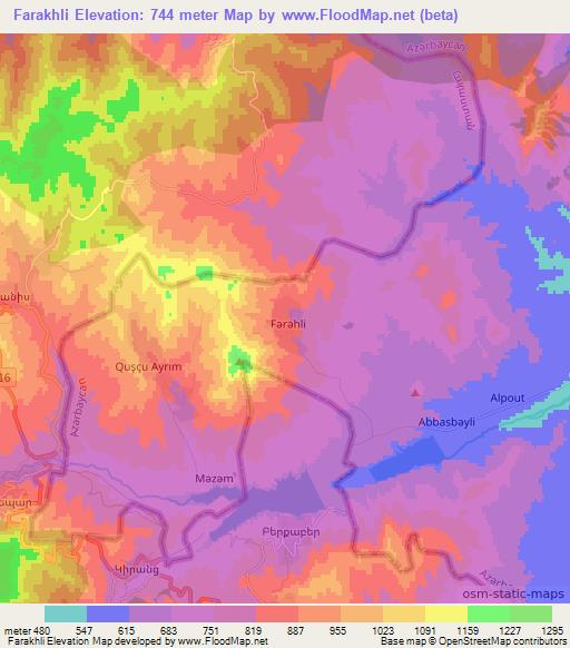 Farakhli,Azerbaijan Elevation Map