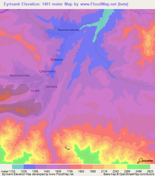 Eyrivank,Azerbaijan Elevation Map