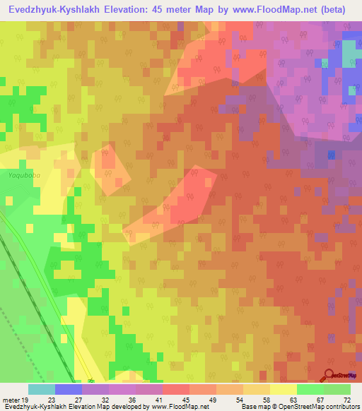 Evedzhyuk-Kyshlakh,Azerbaijan Elevation Map