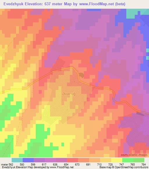 Evedzhyuk,Azerbaijan Elevation Map