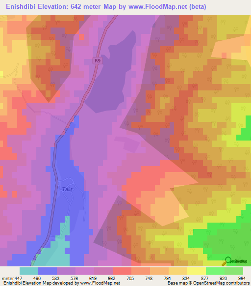 Enishdibi,Azerbaijan Elevation Map