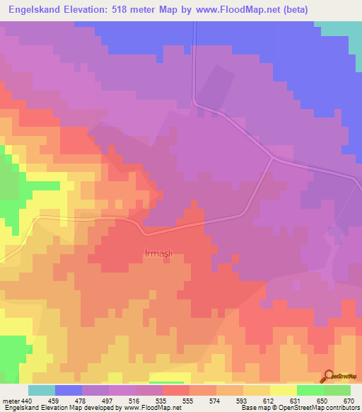 Engelskand,Azerbaijan Elevation Map