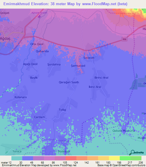 Emirmakhmud,Azerbaijan Elevation Map
