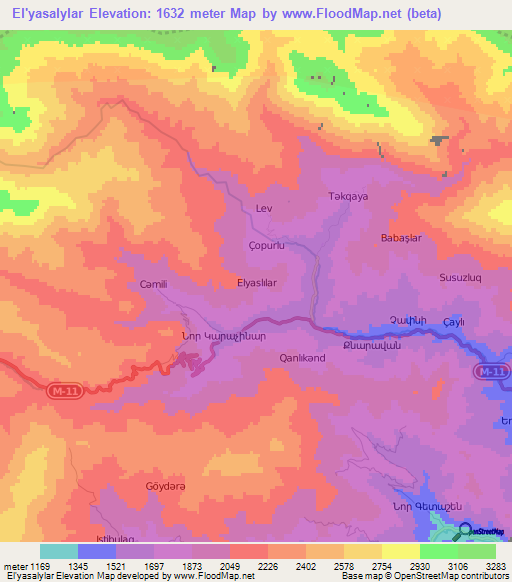 El'yasalylar,Azerbaijan Elevation Map