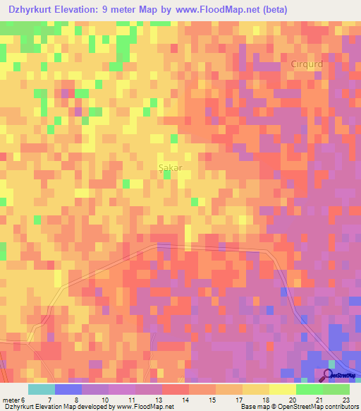 Dzhyrkurt,Azerbaijan Elevation Map