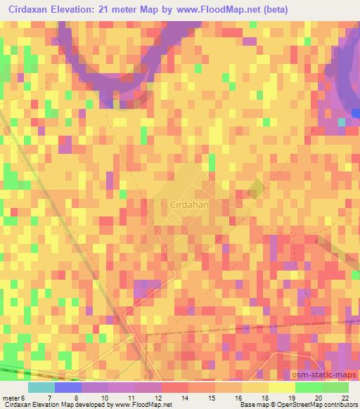 Cirdaxan,Azerbaijan Elevation Map