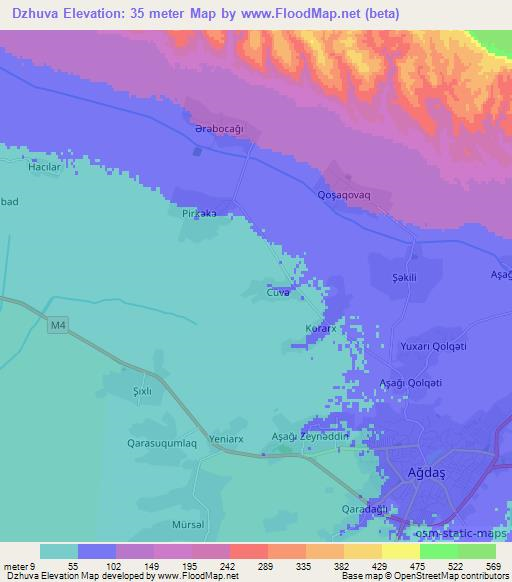 Dzhuva,Azerbaijan Elevation Map