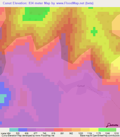 Cunut,Azerbaijan Elevation Map
