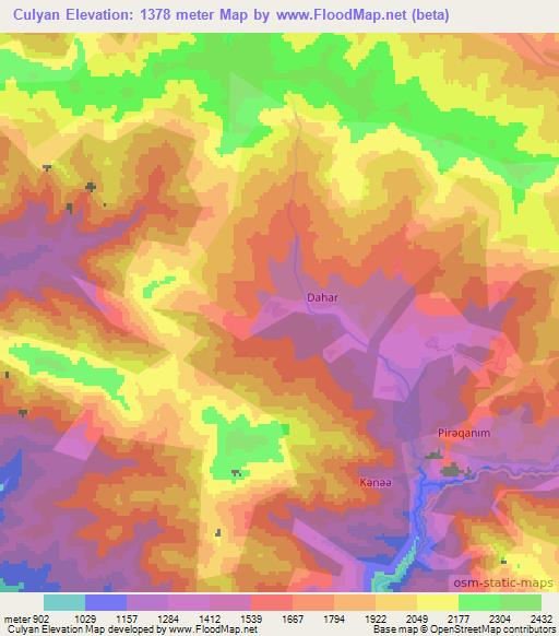 Culyan,Azerbaijan Elevation Map