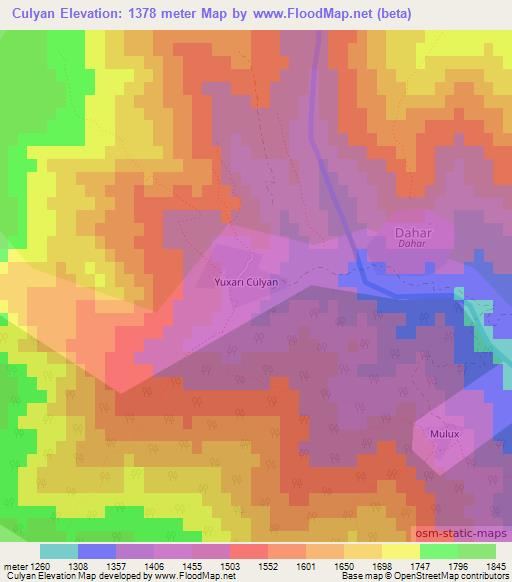Culyan,Azerbaijan Elevation Map