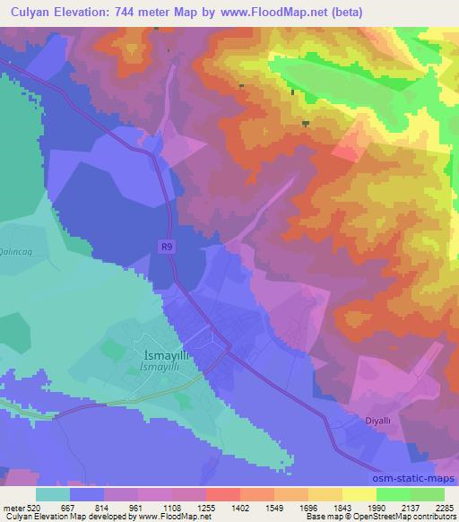 Culyan,Azerbaijan Elevation Map