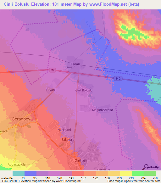 Cinli Boluslu,Azerbaijan Elevation Map