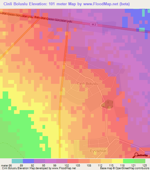 Cinli Boluslu,Azerbaijan Elevation Map