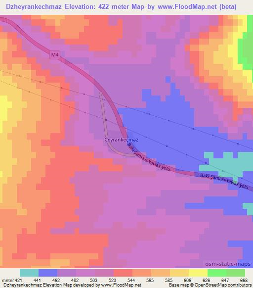 Dzheyrankechmaz,Azerbaijan Elevation Map